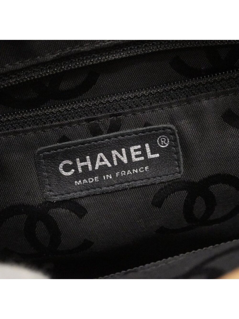 Chanel Tote Cambon Lambskin Beige Black Silver - Picture 5 of 10
